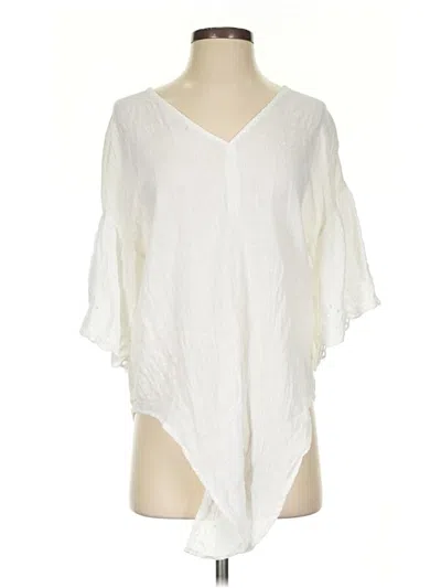 Pre-owned Max Studio 3/4 Sleeve T-shirt In Ivory