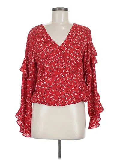 Pre-owned Max Studio 3/4 Sleeve T-shirt In Red