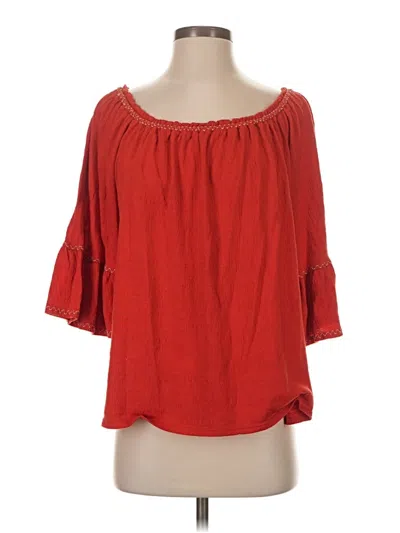 Pre-owned Max Studio 3/4 Sleeve T-shirt In Red