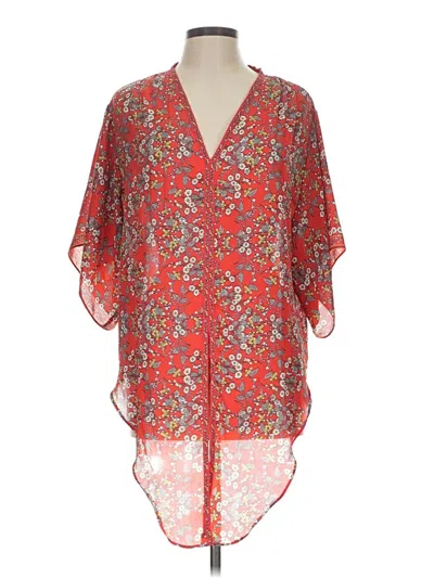 Pre-owned Max Studio 3/4 Sleeve T-shirt In Red