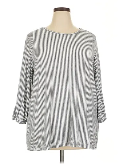 Pre-owned Max Studio 3/4 Sleeve T-shirt In Silver