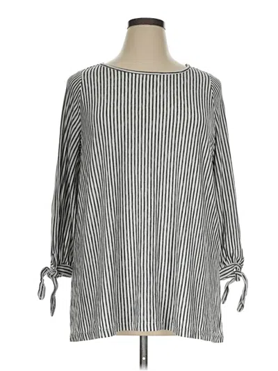 Pre-owned Max Studio 3/4 Sleeve T-shirt In Silver