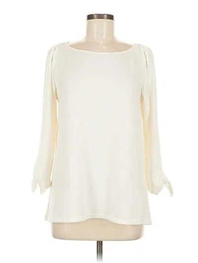 Pre-owned Max Studio 3/4 Sleeve T-shirt In White