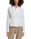 Max Studio 3/4-sleeve Pleat Blouse In White