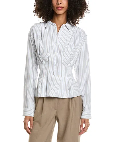 Max Studio 3/4-sleeve Pleat Blouse In White