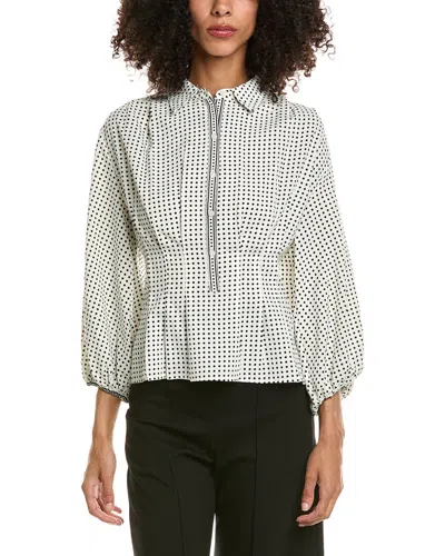 Max Studio 3/4-sleeve Pleat Front Blouse In Animal Print