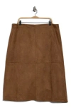 Max Studio A-line Faux Suede Skirt In Brown