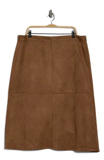 Max Studio A-line Faux Suede Skirt In Brown