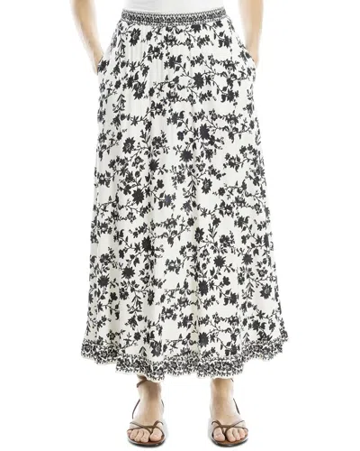 Max Studio A-line Midi Skirt In Off White/black Silhoiette