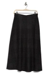 Max Studio A-line Sweater Skirt In Black/charcoal Herringbone