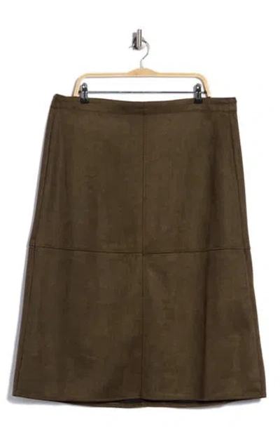 Max Studio A-line Faux Suede Skirt In Brown