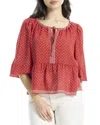 Max Studio Ballon Sleeve Blouse In Multi