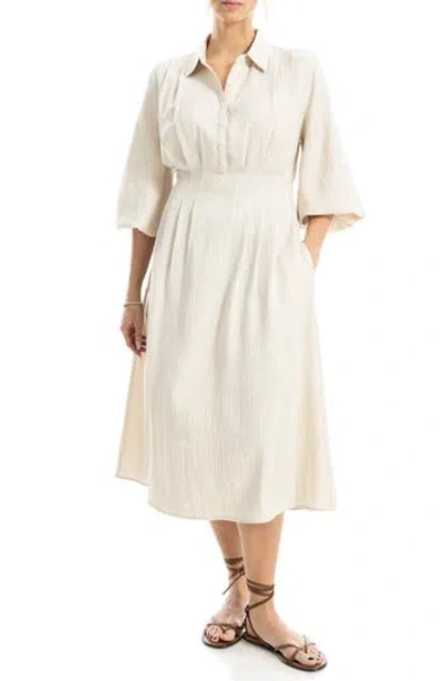 Max Studio Balloon Sleeve Shirtdress In Neutral