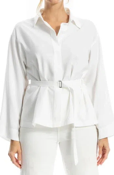 Max Studio Belted Shirt In White