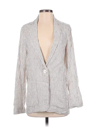 Pre-owned Max Studio Blazer Jacket In White