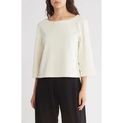 Max Studio Boat Neck Crop Top In Cream