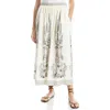Max Studio Border Print Maxi Skirt In White