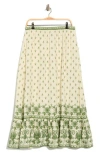 Max Studio Border Print Pull-on Maxi Skirt In Neutral