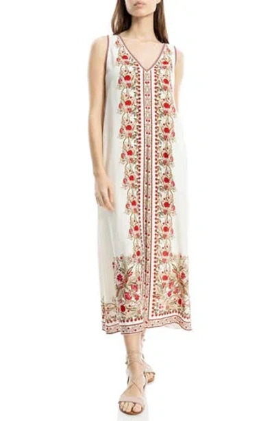 Max Studio Border Print Sleeveless Maxi Dress In Multi