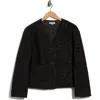 Max Studio Bouclé Crop Sweater Jacket In Gray