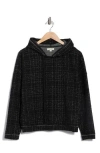 Max Studio Bouclé Hooded Sweater In Black