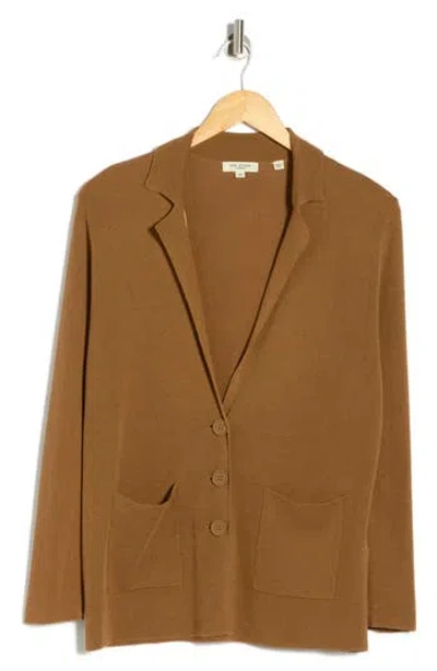 Max Studio Boyfriend Cardigan Sweater In Brown