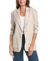 Max Studio Brush Twill Blazer In Gray