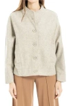 Max Studio Brushed Knit Bomber Jacket In Ht Oatmeal