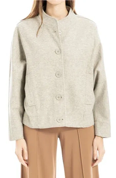Max Studio Brushed Knit Bomber Jacket In Ht Oatmeal