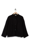 Max Studio Brushed Knit Crop Bomber Jacket In Black