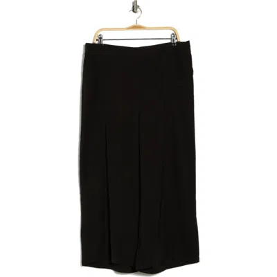 Max Studio Brushed Twill Crop Wide Leg Pants In Black