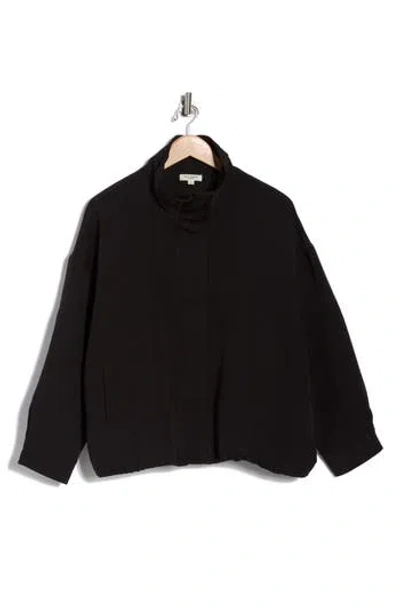 Max Studio Bubble Hem Bomber Jacket In Black