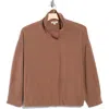 Max Studio Bubble Hem Bomber Jacket In Brown