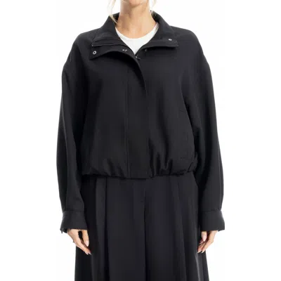 Max Studio Bubble Hem Jacket In Black