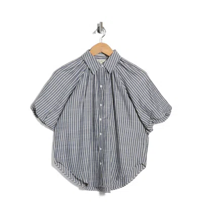 MAX STUDIO MAX STUDIO BUBBLE SLEEVE BOYFRIEND SHIRT