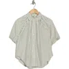 Max Studio Bubble Sleeve Boyfriend Shirt In Gray