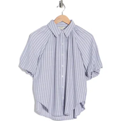 Max Studio Bubble Sleeve Boyfriend Shirt In Gray