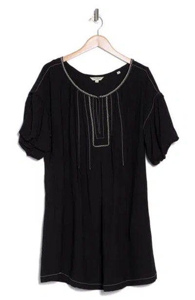 Max Studio Bubble Sleeve Dress In Black