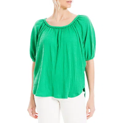 Max Studio Bubble Sleeve Knit Top In Jelly Bean