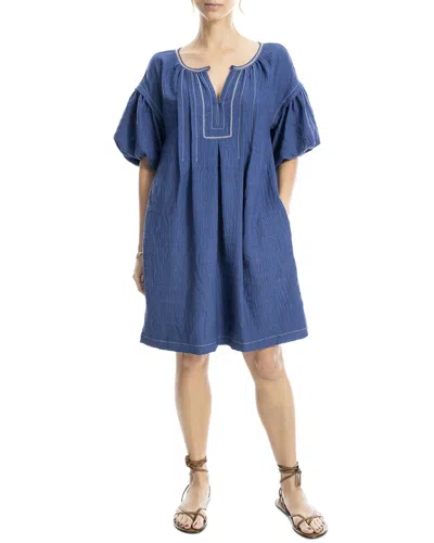 Max Studio Bubble Sleeve Short Dress In Grey
