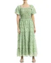 Max Studio Smocked Flutter Sleeve Maxi Dress