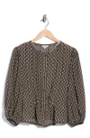 Max Studio Bubble Sleeve Top In Multi