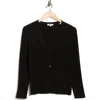 Max Studio Button Cardigan Sweater In Black