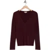 Max Studio V-neck Cardigan V-neck Cardigan In Burgundy