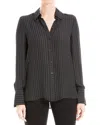 Max Studio Button Front Blouse In Black
