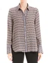 Max Studio Printed Long Sleeve Button-up Shirt In Multi