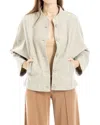 Max Studio Button Front Jacket In Brown