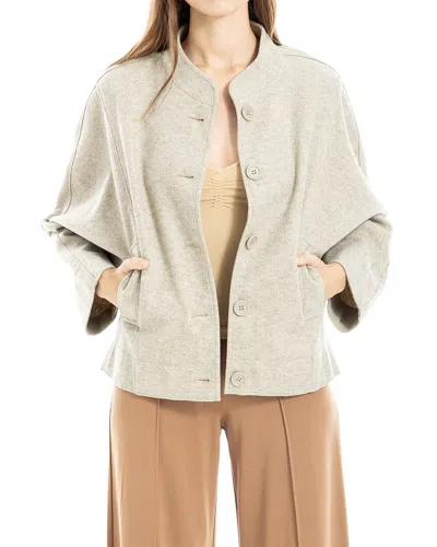 Max Studio Button Front Jacket In Brown