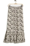 Max Studio Button Front Maxi Skirt In Gray