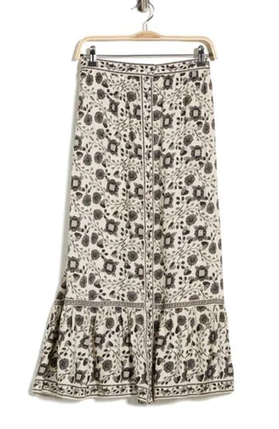 Max Studio Button Front Maxi Skirt In Gray